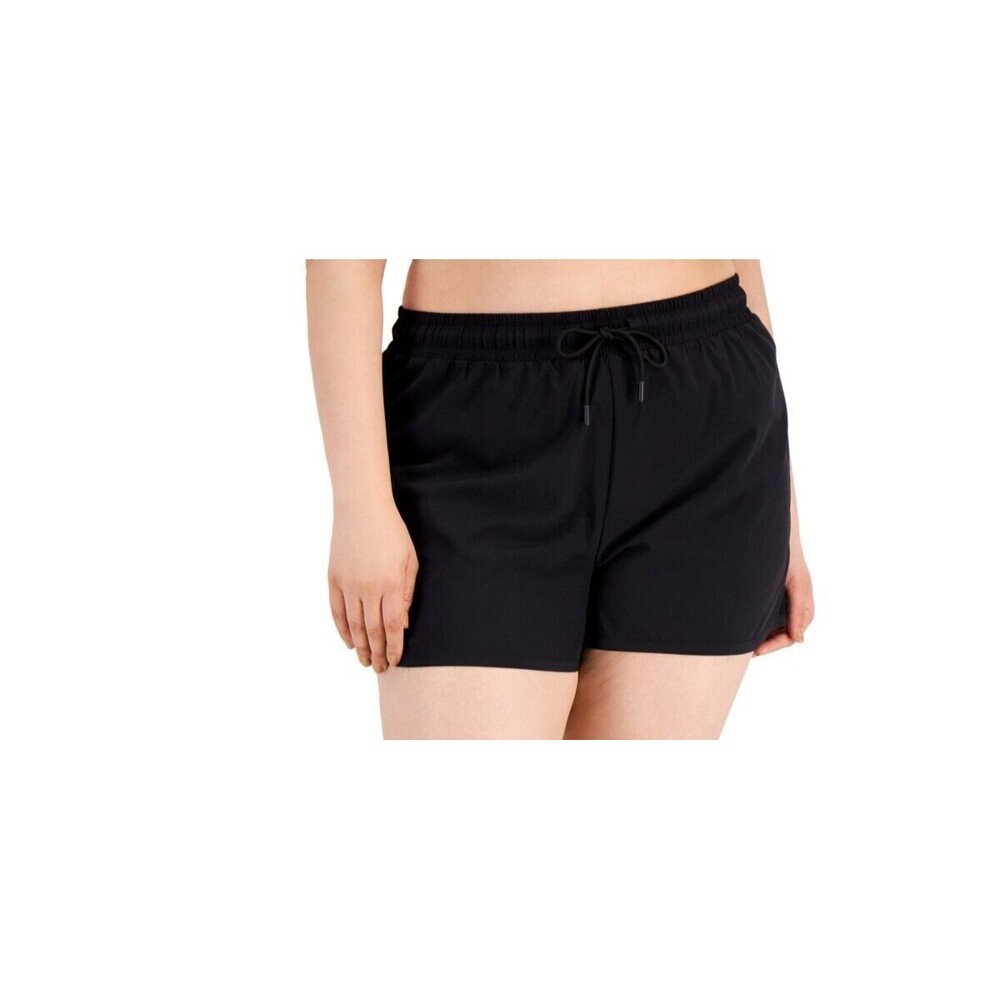 ID Ideology Women's Shorts Plus Size Athletic Running Shorts Deep Black Size 2X